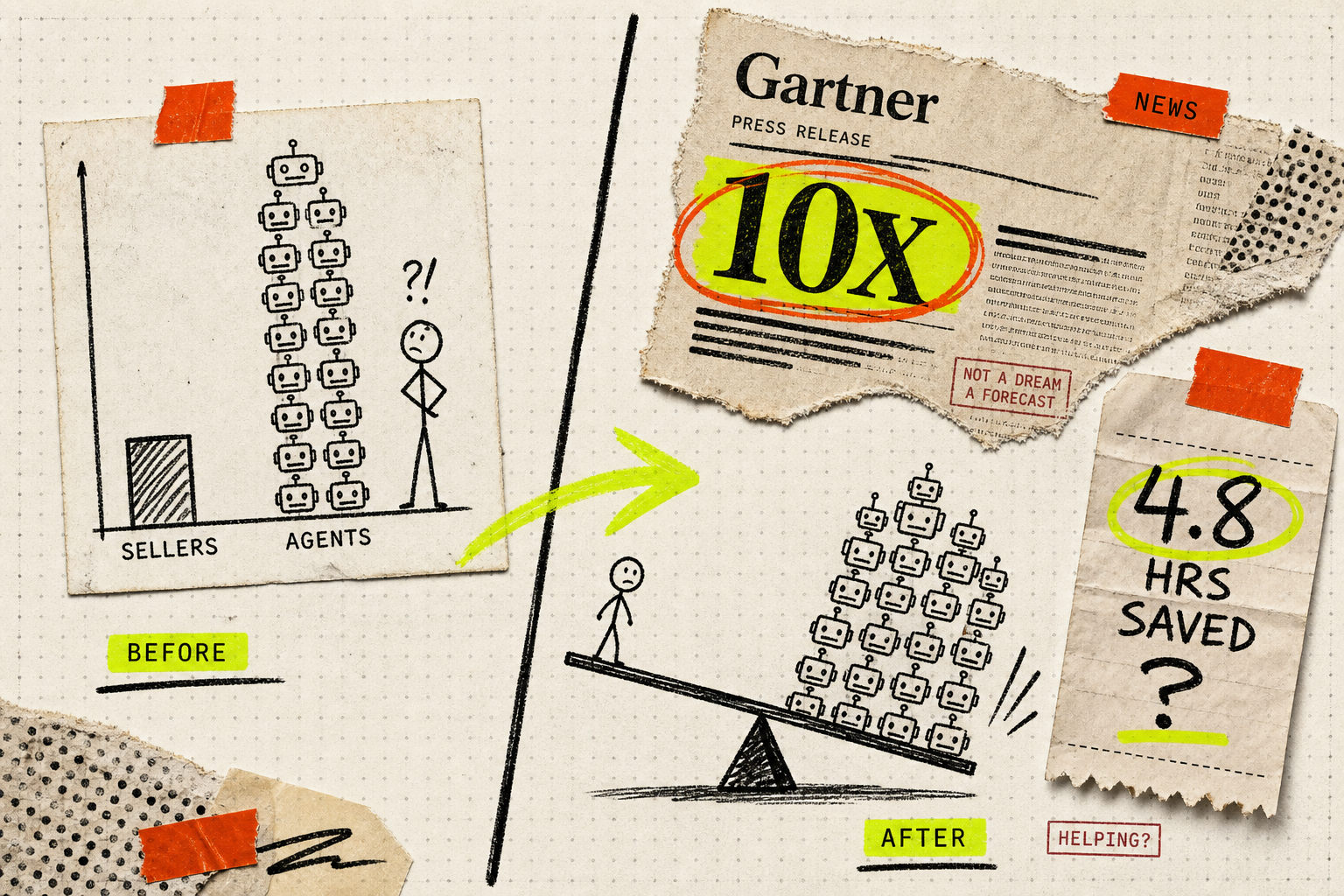 Gartner Says AI Agents Will Outnumber Your Sellers 10 To 1. Most Won't Help.